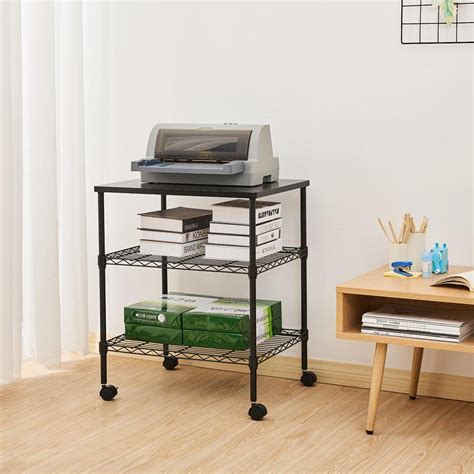 SalonMore Printer Stand Series / 3 Tier Printer Stand Shelving Storage Unit on 3" Wheel Casters ...