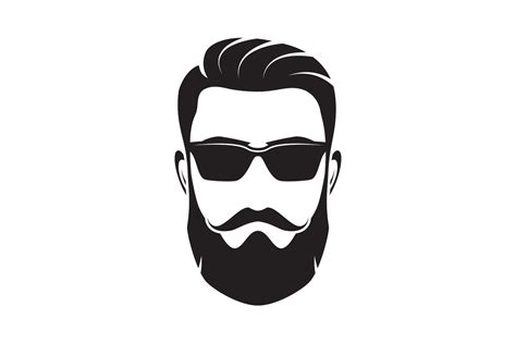 Bearded men face, hipster character. Vector illustration. ~ Illustrations ~ Creative Market