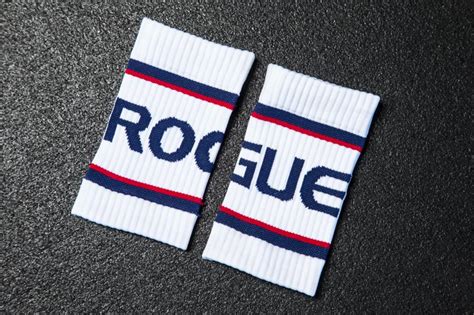 Rogue Wrist Bands - White / Blue / Red | Rogue Fitness