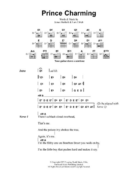 Prince Charming by Metallica - Guitar Chords/Lyrics - Guitar Instructor