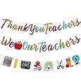 Amazon.com: HOWAF Thank You Teachers Glitter Banner for Teachers ...