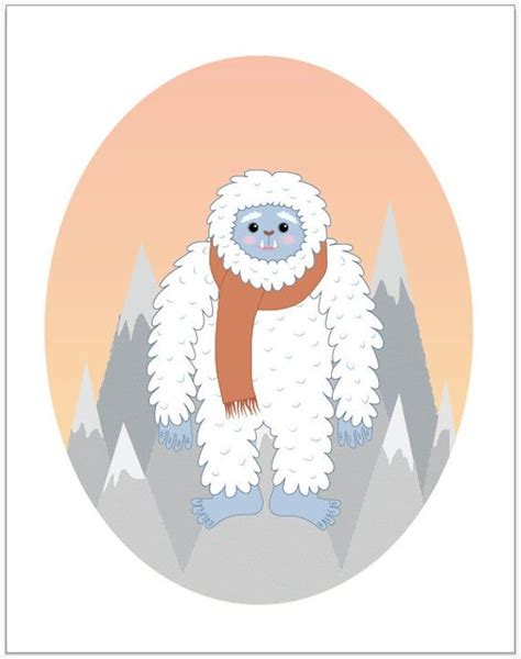 Yeti Children's Art Eddy the Yeti in Mountains | Etsy in 2021 ...