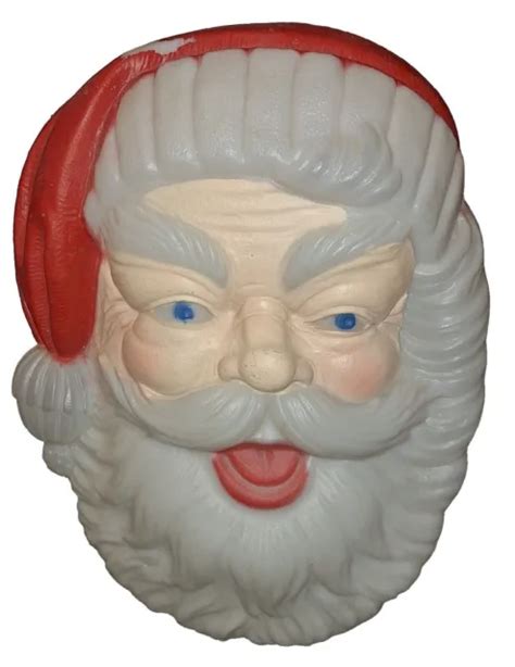 VTG 17'' SANTA Claus Face Head Blow Mold Bright Colors TPI $55.50 - PicClick