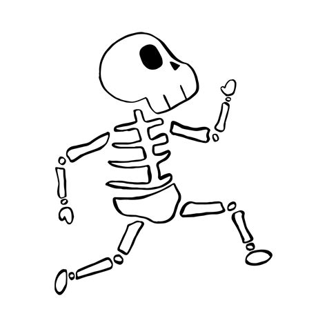 Vector illustration of Halloween Skeleton cartoon line on white background. 11500740 Vector Art ...