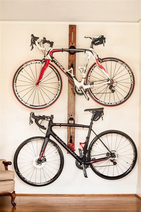 Bike Rack Horizontal Wall Mount Adjustable Double Bike Rack