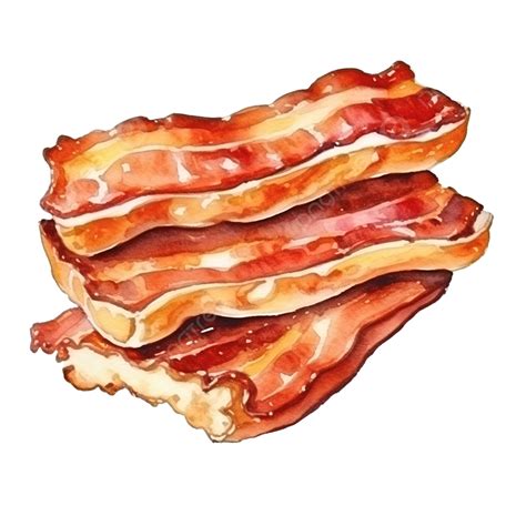 Watercolor Breakfast Bacon, Watercolor, Clip Art, Hand PNG Transparent Image and Clipart for ...