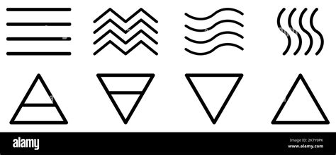 Set of four elements icons. Wind, fire, water, earth symbol. Pictograph ...