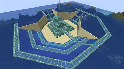 Update on my ocean monument base project. Any ideas to make this a mega base? : r/Minecraft