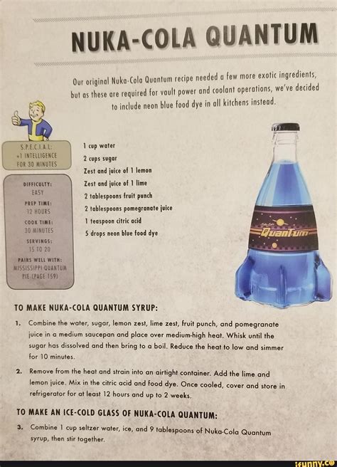 Fallout Nuka Cola Quantum Recipe To Buy | deborahsilvermusic.com