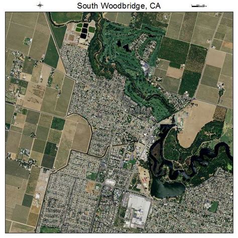 Aerial Photography Map of South Woodbridge, CA California