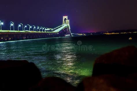 Newport bridge at night stock image. Image of bridge - 49726909