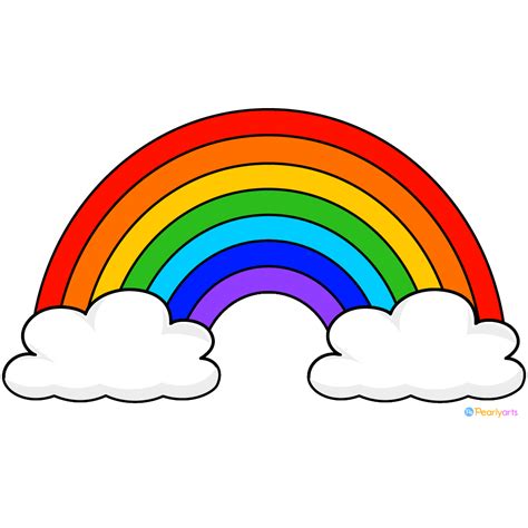 FREE Rainbow and Clouds Clipart (PNG file) | Pearly Arts