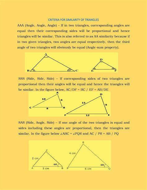 SIMILARITY OF TRIANGLES