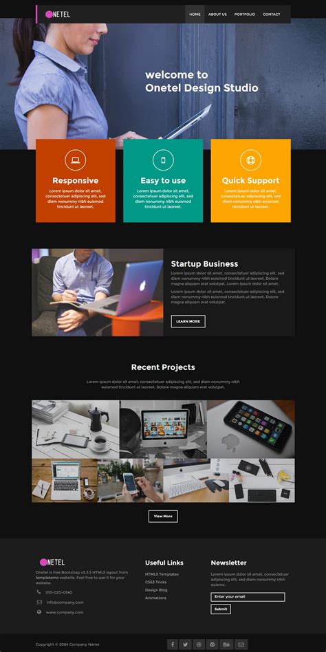 Onetel - Portfolio Website HTML Template - DesignHooks