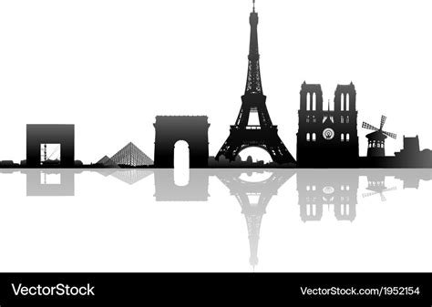 Paris france city skyline silhouette Royalty Free Vector