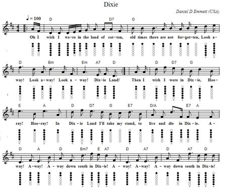 Dixieland Lyrics Chords And Sheet Music - Irish folk songs