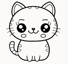 Cute Cat Drawing | Easy Drawing For Kids Step by Step in 2021 | Simple ...