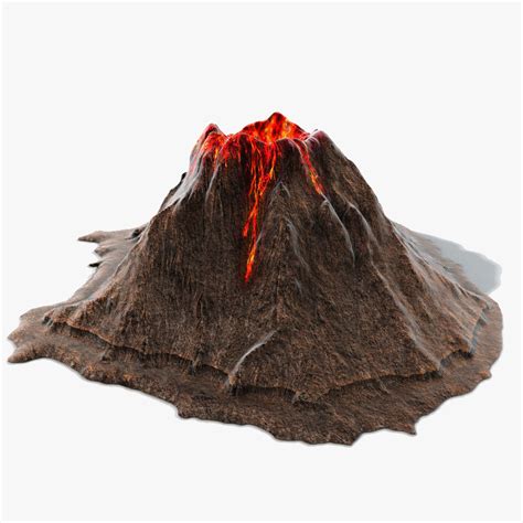 3d volcano island model