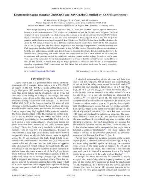 (PDF) Electroluminescence materials ZnS:Cu,Cl and ZnS:Cu,Mn,Cl studied ...