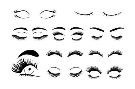 Eyelash SVG, Eyelashs set svg files for Silhouette Cameo and Cricut ...