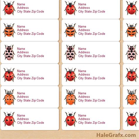 FREE Printable ladybug Species Address Labels