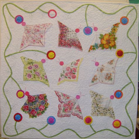 Butterfly Handkerchief Quilt | Vintage handkerchiefs crafts, Quilts ...