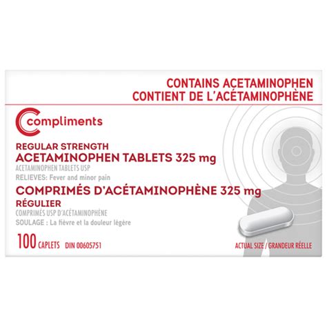 Acetaminophen 325 mg 100 EA | Compliments.ca