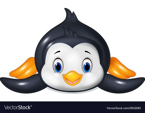 Penguin is sliding on the snow Royalty Free Vector Image