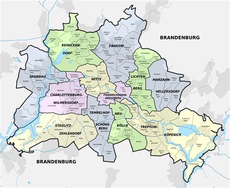 Large detailed administrative subdivisions map of Berlin city | Vidiani.com | Maps of all ...