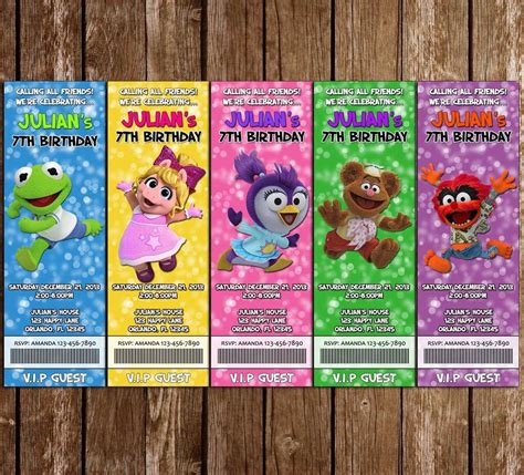 Muppet Babies - Disney Jr - Birthday Party Ticket Invitations Disney Junior Birthday Party ...