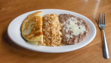 Cheese quesadilla, rice and refried beans. - Menu - El Tejado - Mexican Restaurant in Forsyth, GA