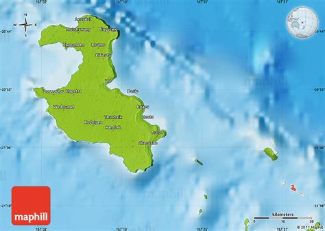 Physical Map of Lifou