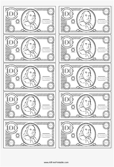 Printable Play Money Black And White Pdf - Printable Templates