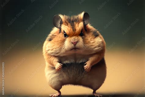 angry hamster wants to beat you up on a simple background generative ai ...