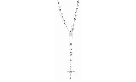 Sterling Silver Rosary Necklace | Groupon