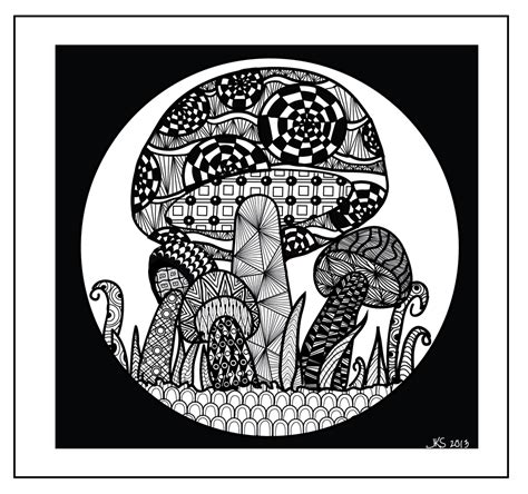 Mushroom Zentangle | ZENTANGLE - MUSHROOMS | Pinterest