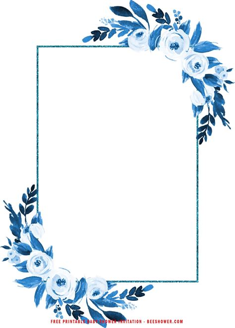 (FREE Printable) - Dusty Blue Bridal Shower Invitation Templates | Blue bridal shower ...