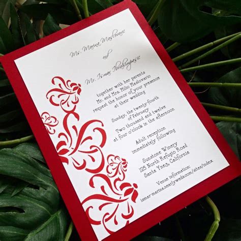 Cool Wedding Invitations Red And White Birthday Party Invitations ...