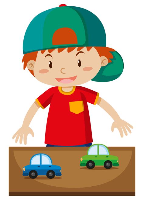 Little boy playing toy cars 304336 Vector Art at Vecteezy