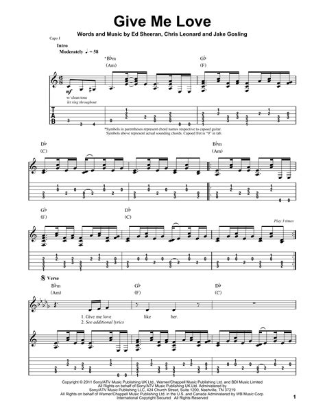 Give Me Love by Ed Sheeran - Guitar Tab Play-Along - Guitar Instructor