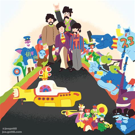 Album Cover Illustration – Yellow Submarine | Joseph Gottli Portfolio