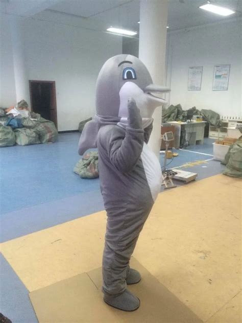 2019 Grey Dolphin Mascot Costume Cosplay Halloween Party Fancy Dress Adult Suits High Quality ...