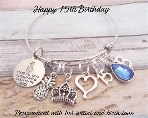 Girl's 15th Birthday Charm Bracelet, Gift for 15th Birthday Girl, Teenage Girl Gift, Teenager ...