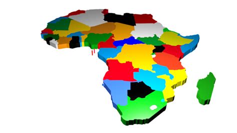 Africa Map Colored 무료 3D 모델 - .blend .obj .3ds - Free3D