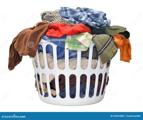 Pile of Dirty Laundry in a Washing Basket on a White Background Stock ...