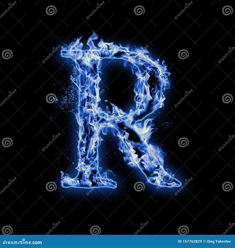 Letter R. Blue Fire Flames on Black Stock Illustration - Illustration of neon, letter: 157762829