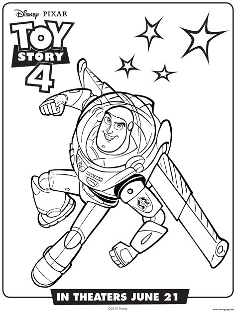 Toy Story 4 Buzz Lightyear Coloring page Printable