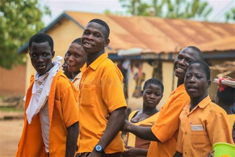 African Pupils in Colorful School Uniform Near the Small Ghana Amedzofe Town Editorial Image ...