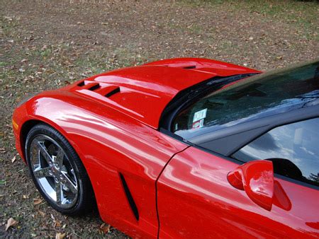 Corvette C6 Custom Designed Fiberglass Hood - Close-Up View