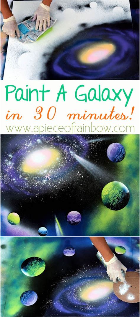 How to Spray Paint Art: Planets & Galaxy - A Piece Of Rainbow | Spray paint art, Art painting ...
